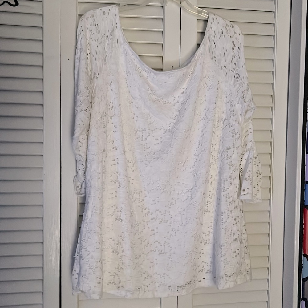 Valerie Stevens White Lace Top